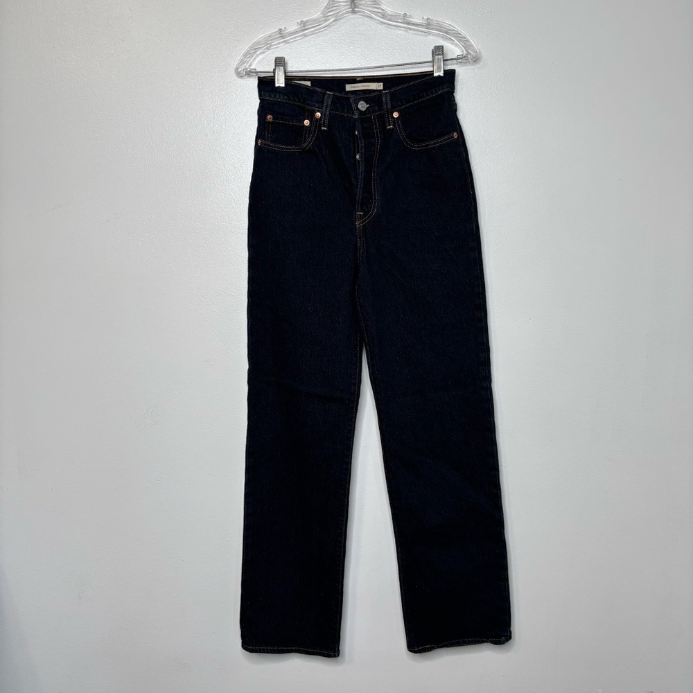 Levi’s Jeans Women’s 28, Ribcage Straight Leg Dark Blue Denim Button Fly